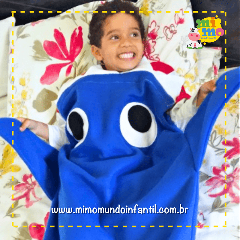 Enroladinho Tubarão – Cobertinha Soft - Mimo Mundo Infantil