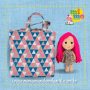 Maleta de tecido Brincando de 2 Bonecas (acompanha 2 bonecas, 4 vestidos e 2 roupões) - Mimo Mundo Infantil