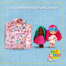 Maleta de tecido Brincando de 2 Bonecas (acompanha 2 bonecas, 4 vestidos e 2 roupões) - Mimo Mundo Infantil