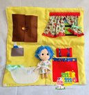 Maleta de tecido Brincando de Boneco (acompanha boneco branco ou negro) - Negra - Mimo Mundo Infantil